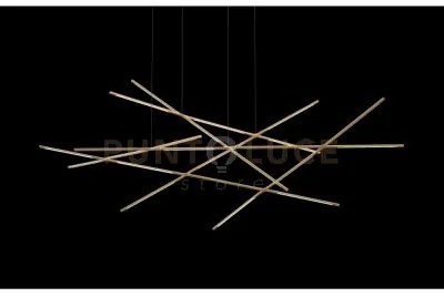 Tubular  lampada a sospensione tubolare 23lt oro opaco, led 92w, 73...