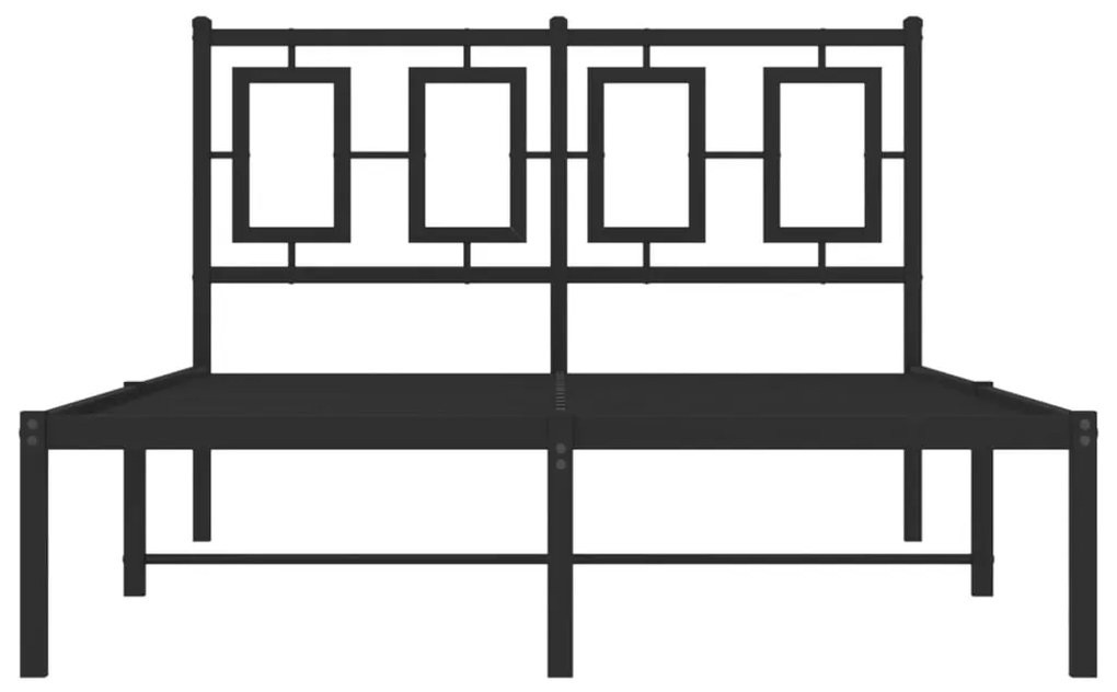 Giroletto con testiera in metallo nero 120x200 cm