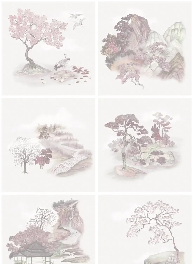 Cole & Son Carta da parati Tile Toile - Pink