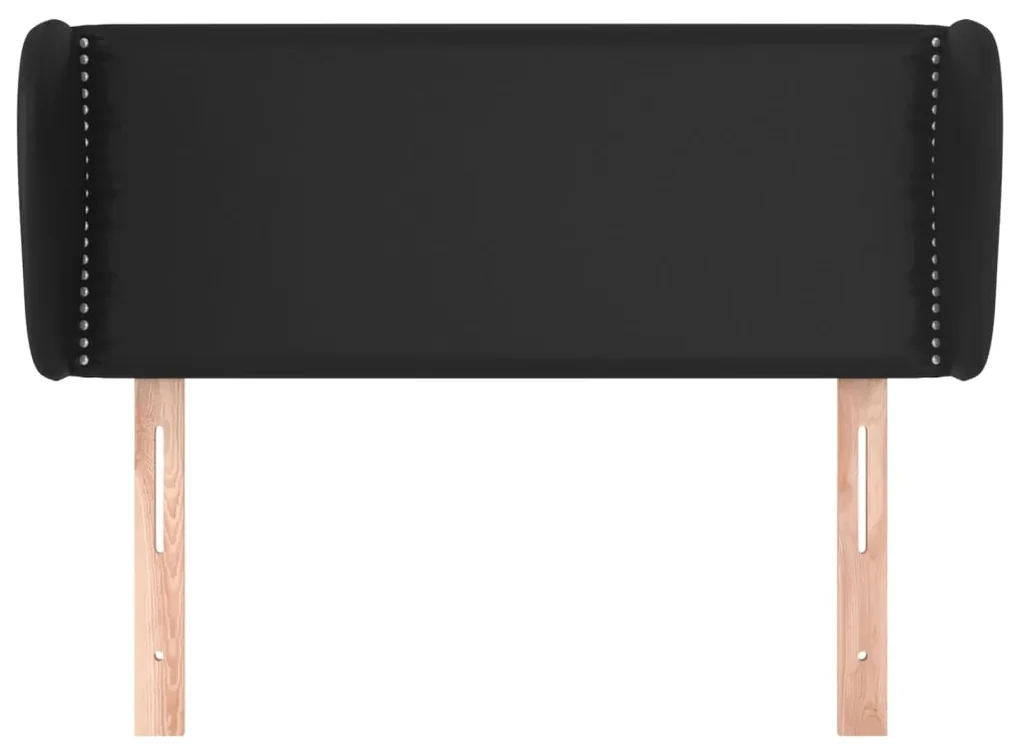 Testiera ad orecchio nera 93x23x78/88 cm in similpelle