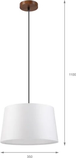 Lampadario a cavo AIDA 1xE27/60W/230V Ø 35 cm rovere/noce/bianco