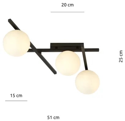 Plafoniera SMART 3xE14/10W/230V nero/bianco