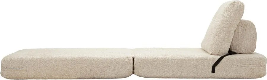 Poltrona bianca allungabile con rivestimento in bouclé Faster – Mauro Ferretti