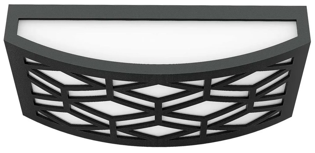 Applique Slim per Esterni con Griglia decorativa IP65 - E27 Nera