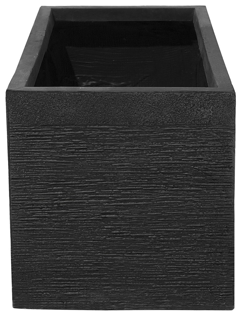 Vaso rettangolare nero da esterno 50 x 23 x 24 cm MYRA Beliani