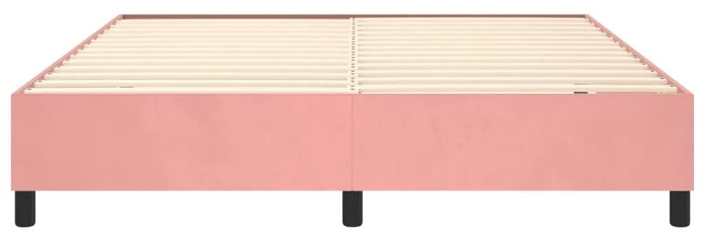 Giroletto a molle rosa 200x200 cm in velluto