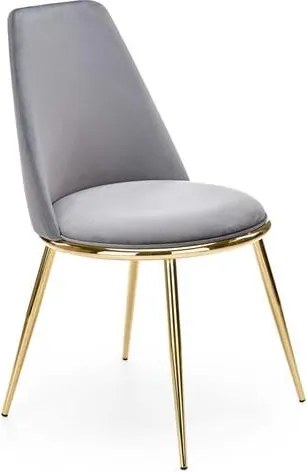 Sedia imbottita K460 - Grigio/Oro
