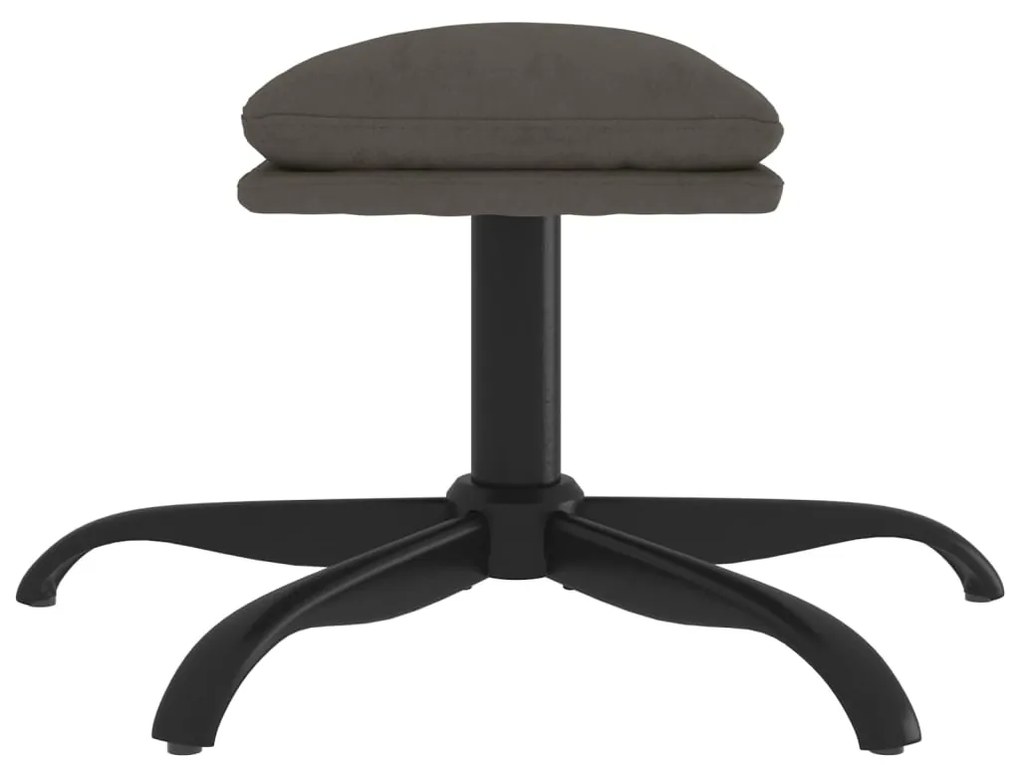 Poggiapiedi grigio scuro 60x60x36 cm in velluto