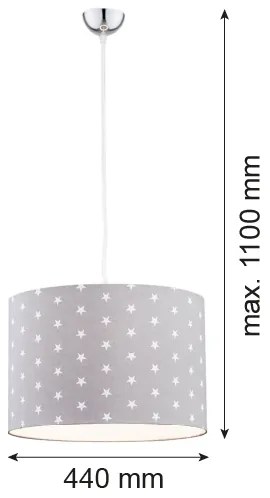 Argon 4134 - Lampadario a sospensione con filo MAGIC 1xE27/15W/230V grigio/bianco