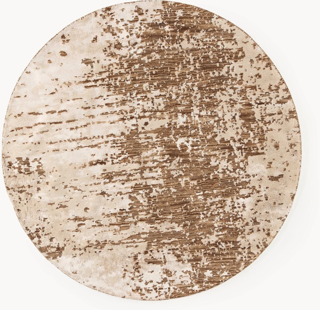 Tappeto rotondo in lana tessuto a mano con motivo astratto Cynthia