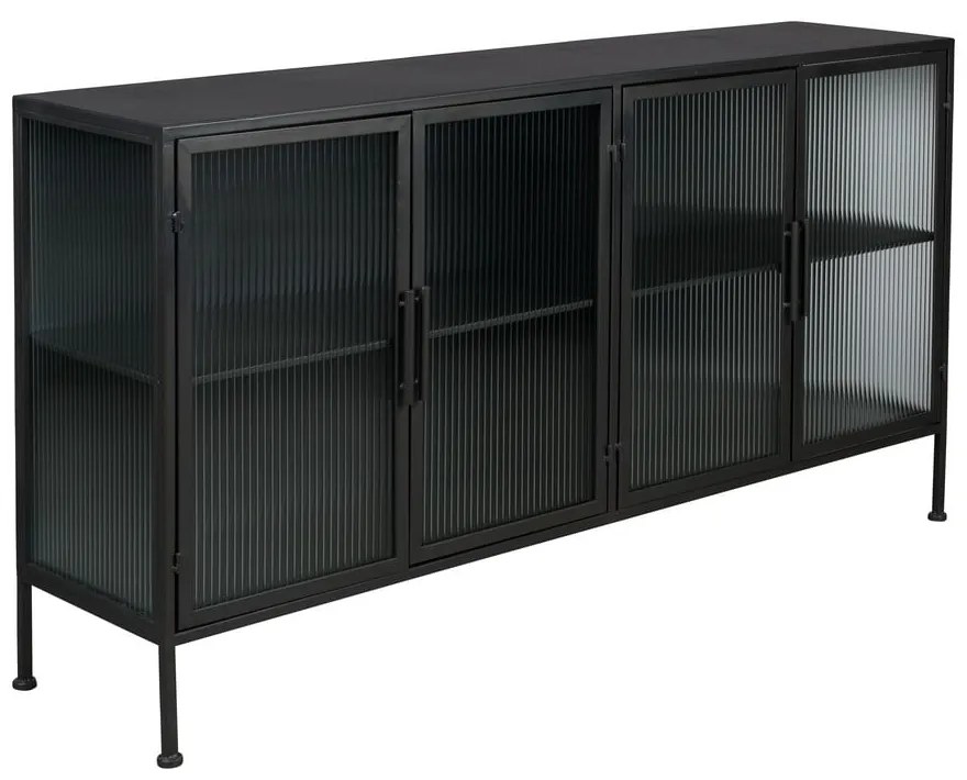 Vetrina in metallo nero 150x80 cm Boli - Dutchbone