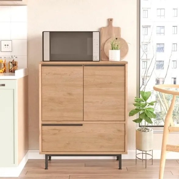 Scarpiera Da Ingresso Mobile Multifunzione 75x36x90 Con Piedini Neri Ocean Legno