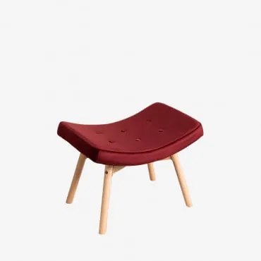 Sgabello poggiapiedi in velluto Morris Edition Rosso Lampone - Sklum