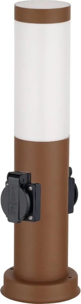 Brilagi - Lampada da esterno con 2 prese SCHUKO NOVA, portalampada 1x E27 (15W, 230V), 40 cm, IP44, marrone