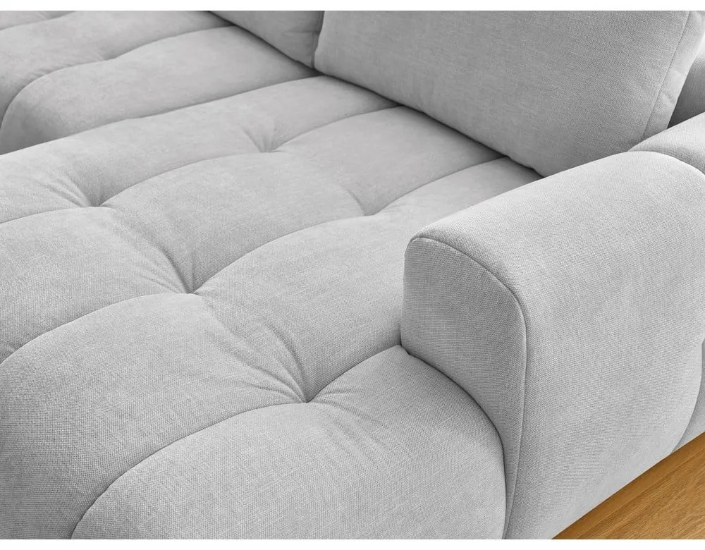 Divano angolare grigio chiaro allungabile e con contenitore (penisola a sinistra/a U) Fuji – Bobochic Paris