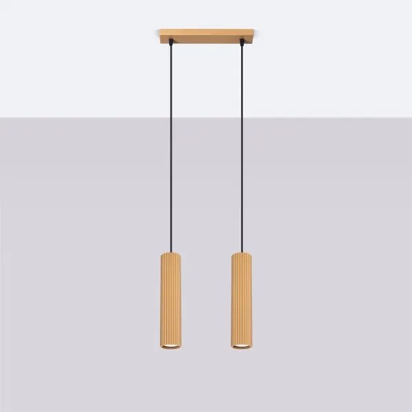 Sollux SL.1555 - Lampadario a sospensione con filo KARBON 2xGU10/10W/230V oro