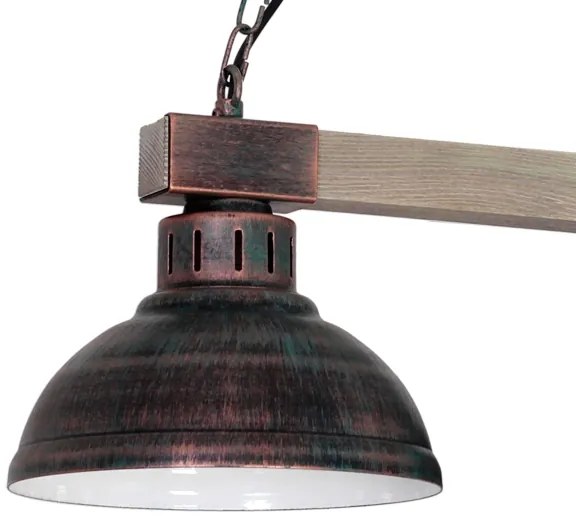 Lampadario a sospensione con catena HAKON 3xE27/60W/230V patina