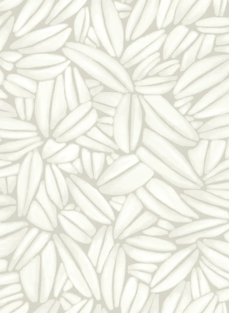 Élitis Carta da parati Succulente - Weiß/ Grau