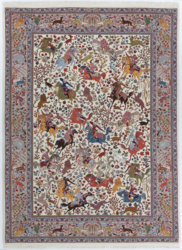 Isfahan Tappeto 170 x 240 (Iran) Annodato A Mano