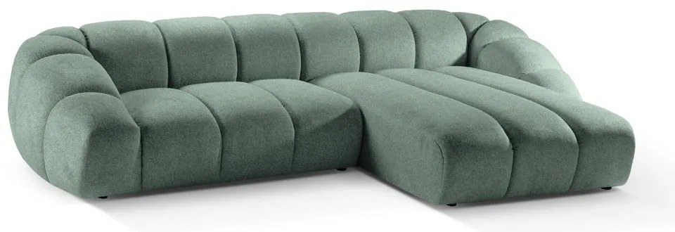 Divano angolare in verde chiaro (con penisola a destra) Diana – Micadoni