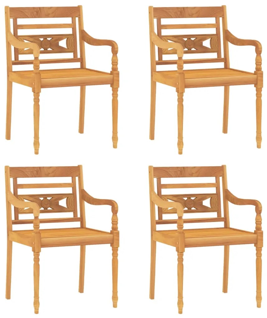 Set da pranzo per giardino 5 pz in legno massello di teak