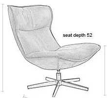 Poltrona grigio scuro girevole John – White Label