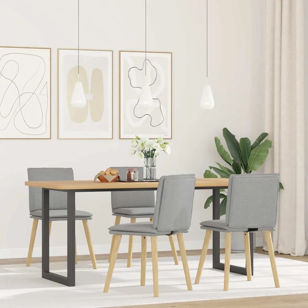 Sedie Da Pranzo 4 Pz Grigio Nuvola İn Tessuto /