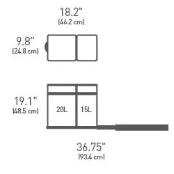 Bidone per rifiuti in plastica da 35 l Dual - simplehuman