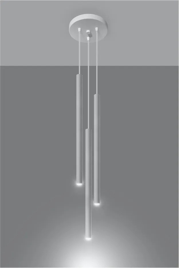 Lampadario bianco in metallo ø 20 cm Fideus – Sollux