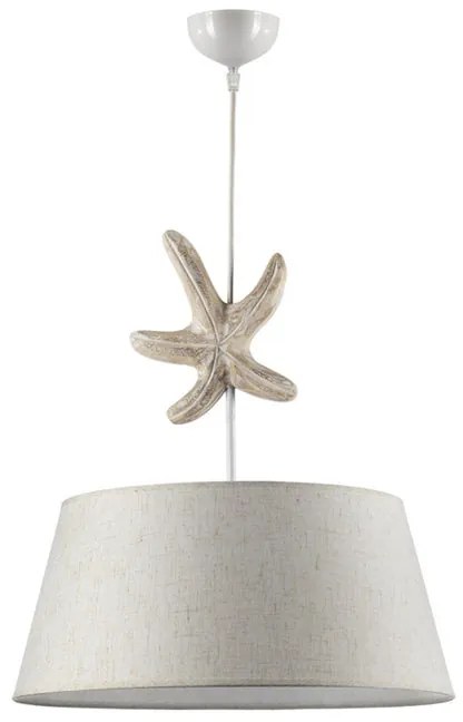 Lampadario Country charm Stellina bianco paralume bianco E27