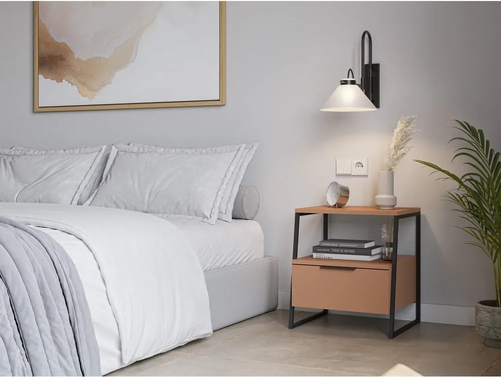 Comodino color mattone Velia - Marckeric