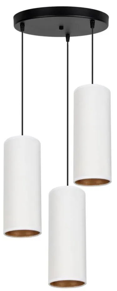 Lampadario a cavo AVALO 3xE27/60W/230V Ø35 cm bianco/rame