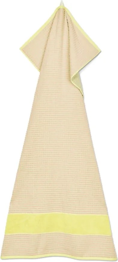 Asciugamano tipo terry giallo e rosa in cotone organico 70x140 cm Check – JUNA