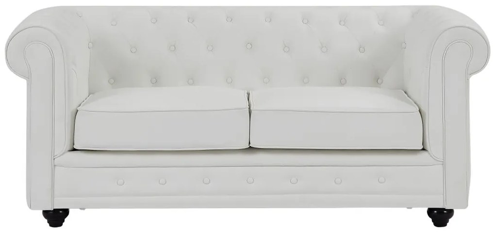 Divano 2 posti in Similpelle Bianco - CHESTERFIELD