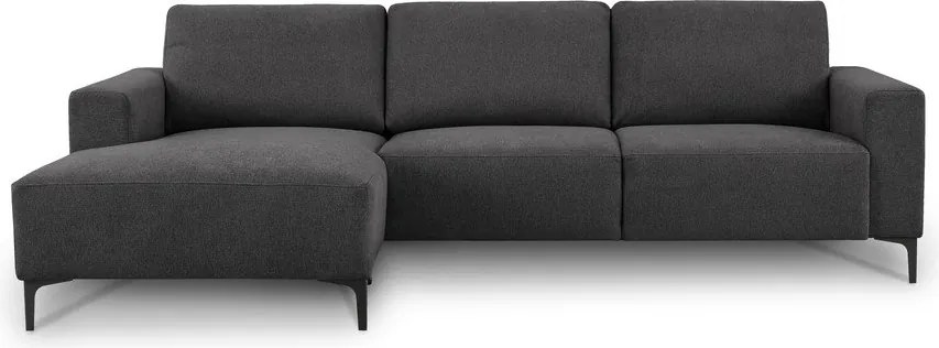 Divano angolare color antracite (con penisola a sinistra/con chaise lounge) con rivestimento in ciniglia Fabian – Scandic