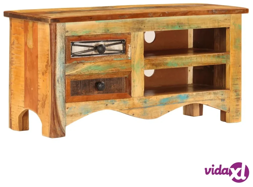 VidaXL Mobile porta tv con ruote 110x30x37 cm in legno di mango grezzo  HomePage 