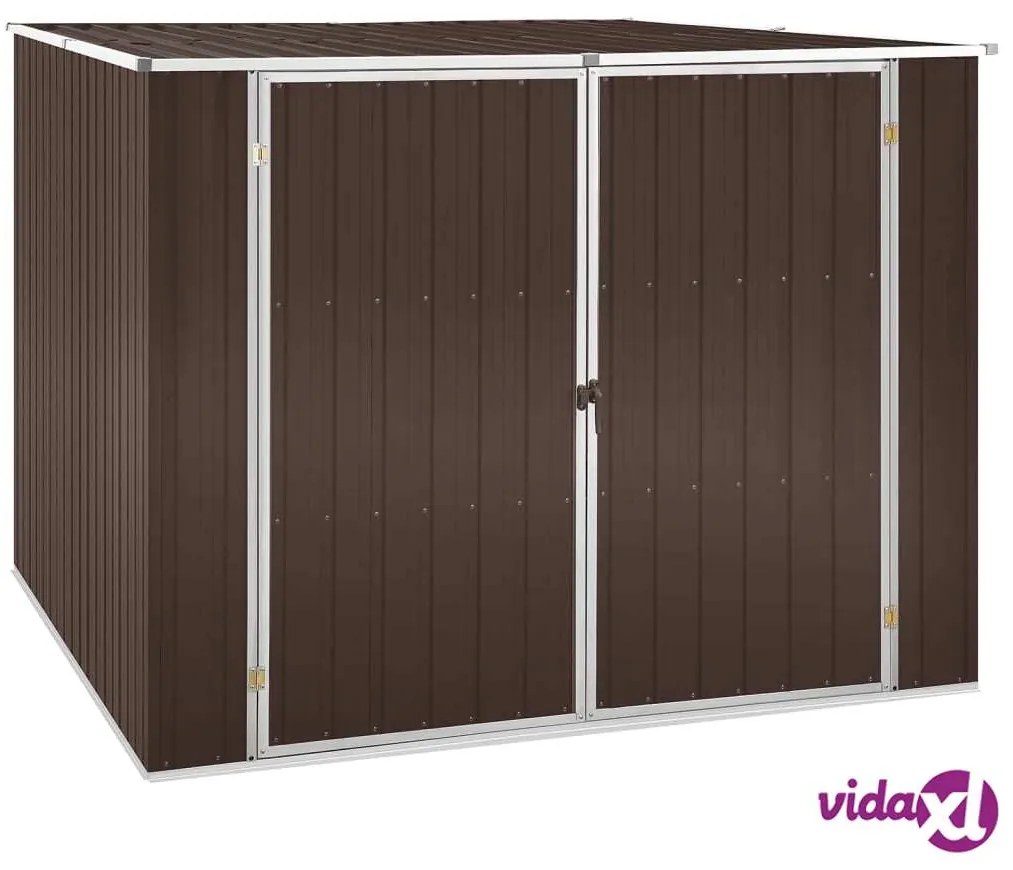 vidaXL Capanno da Giardino Marrone 195x198x159 cm in Acciaio Zincato