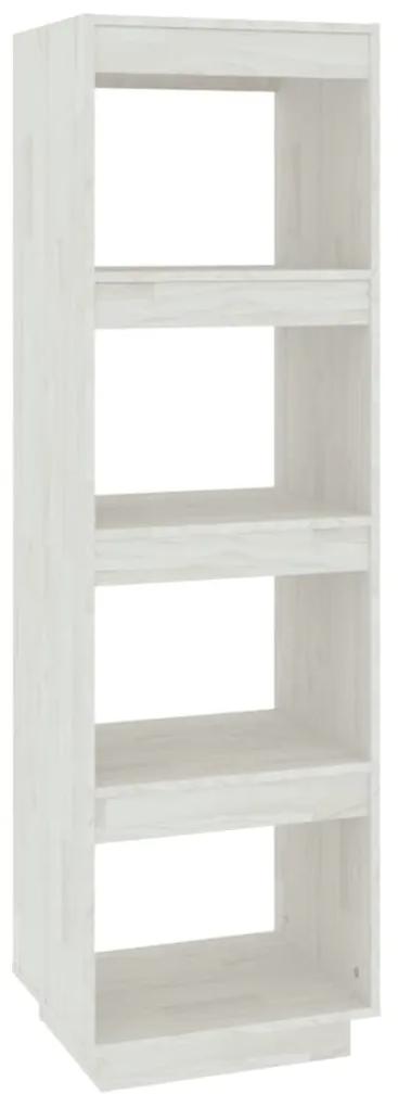 Libreria/divisorio bianco 40x35x135 cm in massello di pino