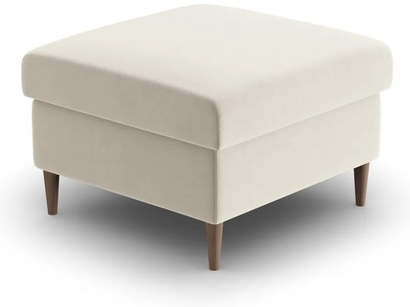 Poggiapiedi beige con rivestimento in velluto Kyoto – Cosmopolitan Design