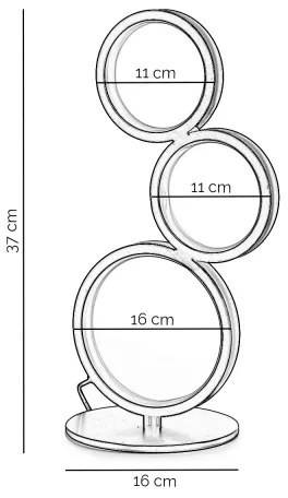 ONLI - Lampada da tavolo LED RINGS LED/17W/230V 4000K 37 cm nera