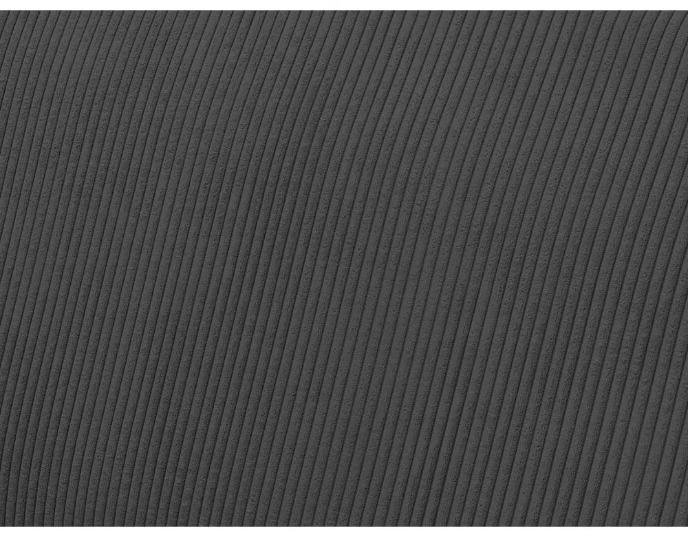 Divano angolare grigio scuro allungabile e con contenitore rivestito in velluto a coste Voltaire – Bobochic Paris