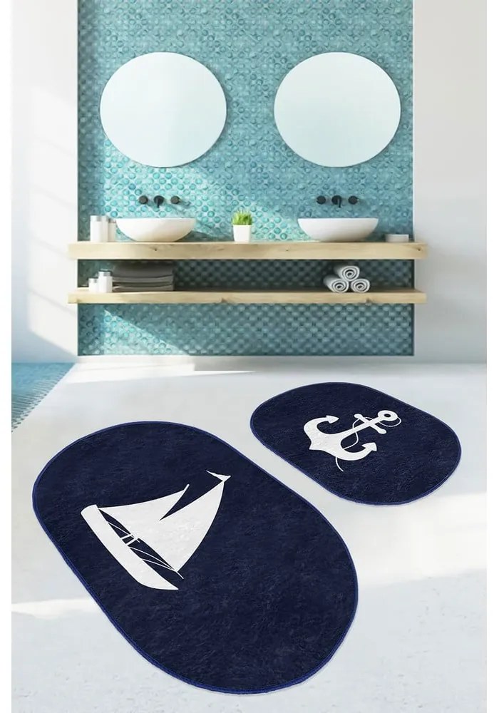 Tappetini da bagno blu in set da 2 100x60 cm - Minimalist Home World