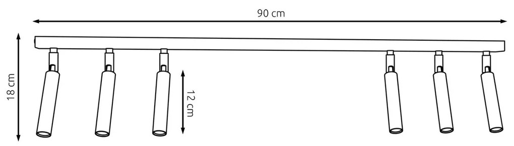 Lampadario Orientabile da soffitto IVI 6 Black
