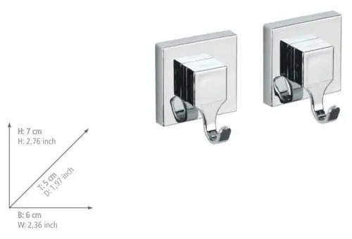 Ganci in plastica autoportanti in argento lucido in set di 2 pezzi Genova - Wenko