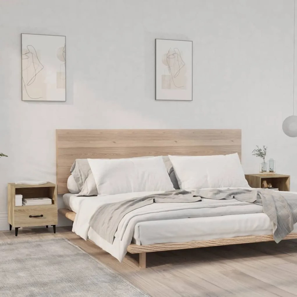 Comodini 2 Pz Rovere Sonoma İn Legno Multistrato /