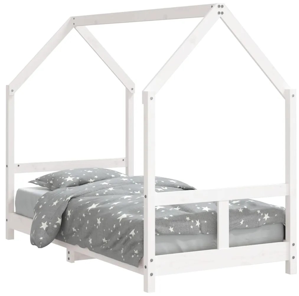 Giroletto per bambini bianco 80x160cm in legno massello di pino