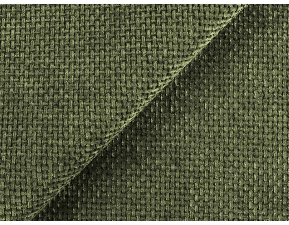 Divano angolare verde allungabile/con contenitore (con penisola a sinistra/con chaise lounge) con rivestimento in ciniglia Mele – Makamii