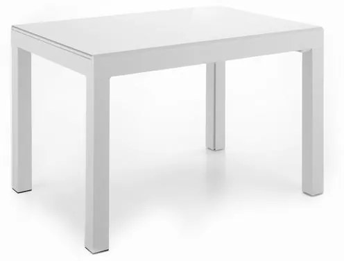 Tavolo rettangolare allungabile 120 x 75 Top bianco extrawhite e gambe bianche - Executive