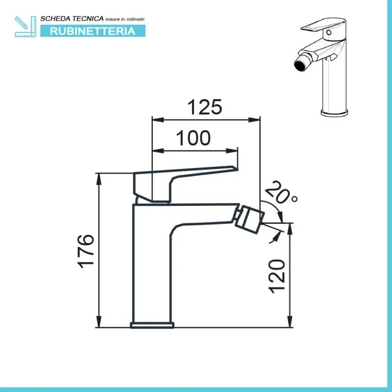 Set miscelatori lavabo e bidet in ottone cromo lucido Cristallo