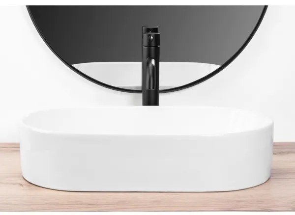 REA-U9108 - Lavabo da appoggio LAYLA 30x53 cm in ceramica/bianco lucido